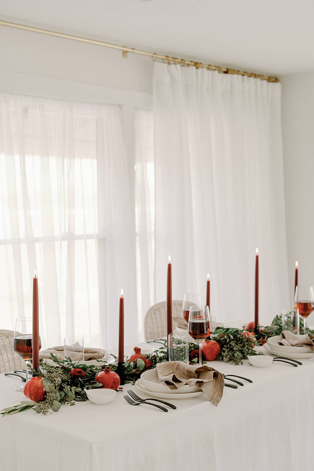 Burgundy | Dipped Beeswax Taper Candles | All Natural
