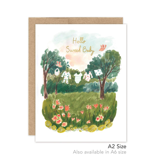 Clothesline Baby - Luxe A2 Card