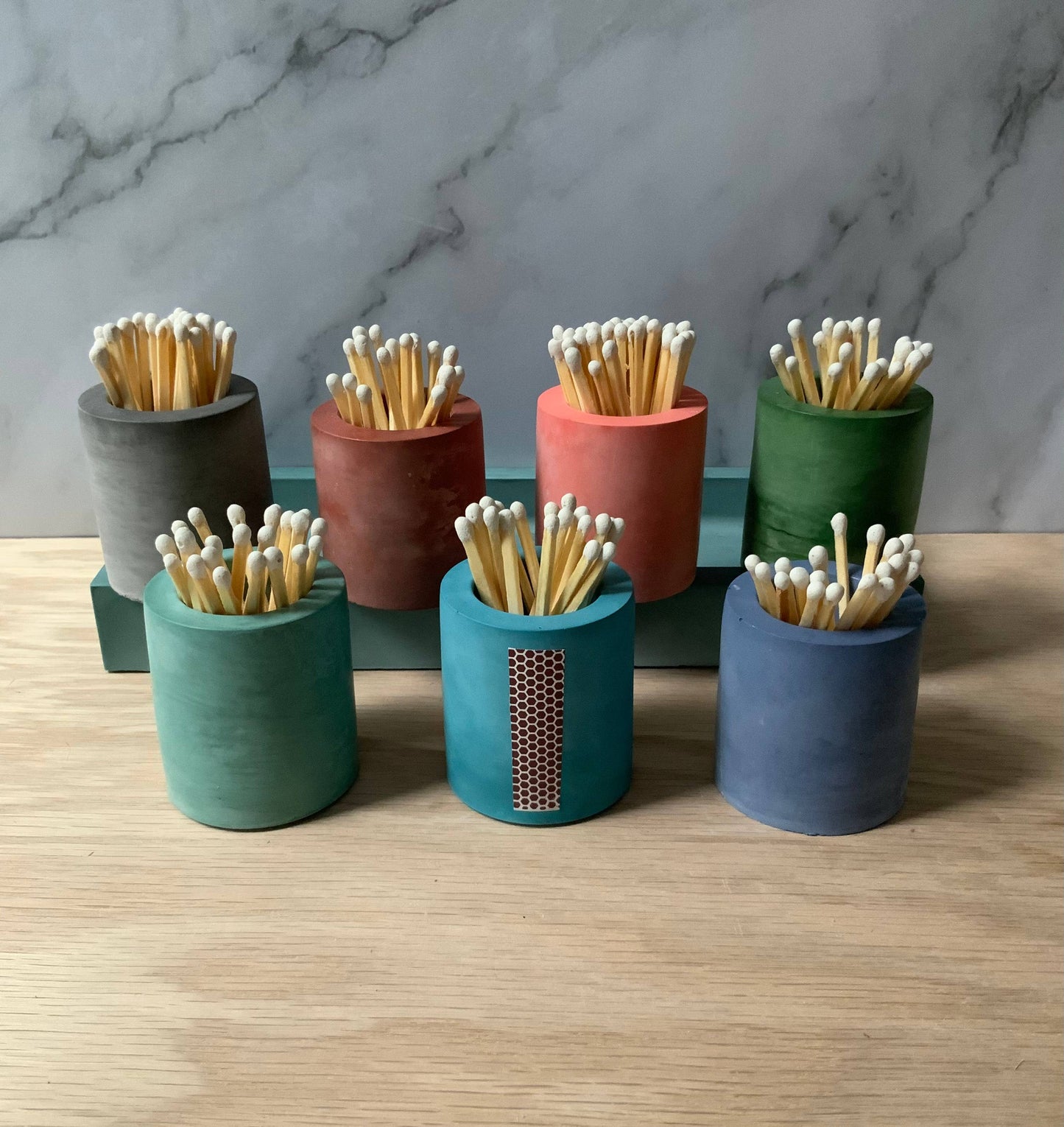 Match stick holder concrete | Minimalist match storage
