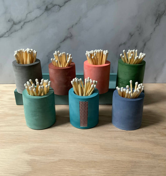Match stick holder concrete | Minimalist match storage