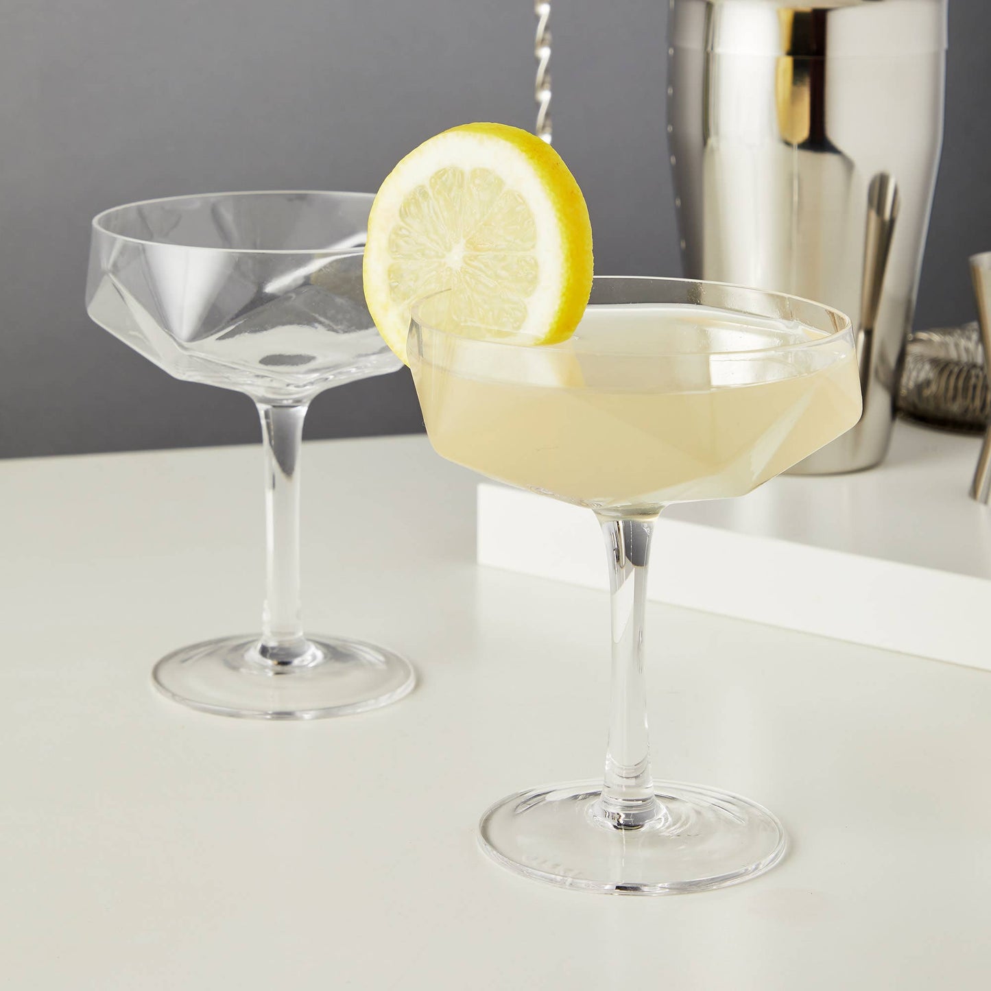 Seneca Faceted Crystal Coupes - Set of 2