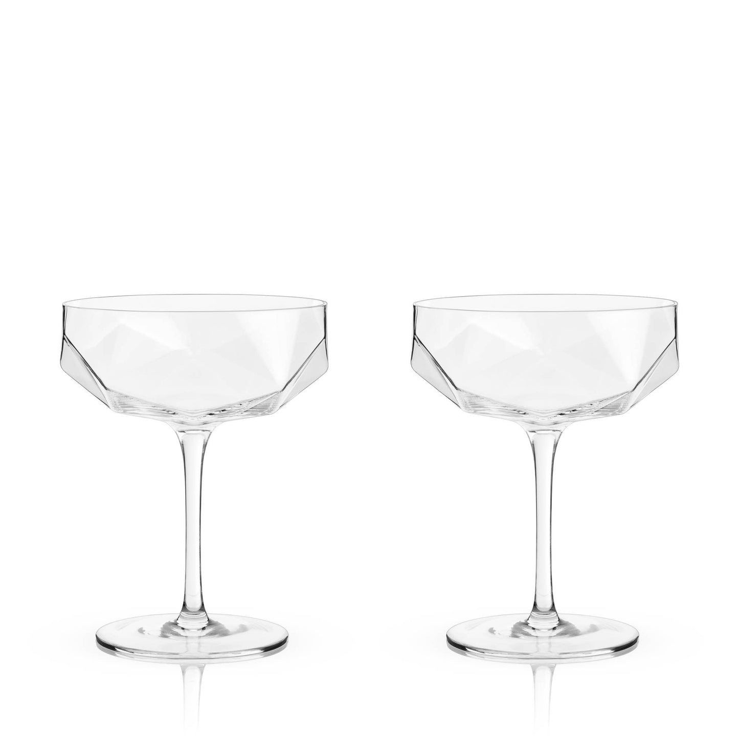 Seneca Faceted Crystal Coupes - Set of 2