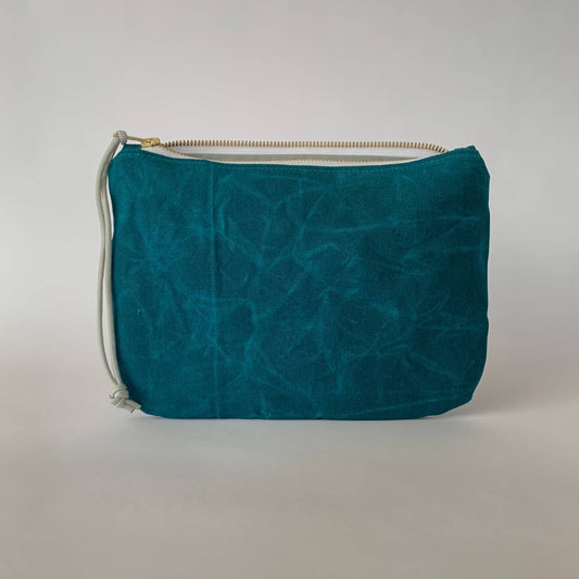Waxed canvas clutch