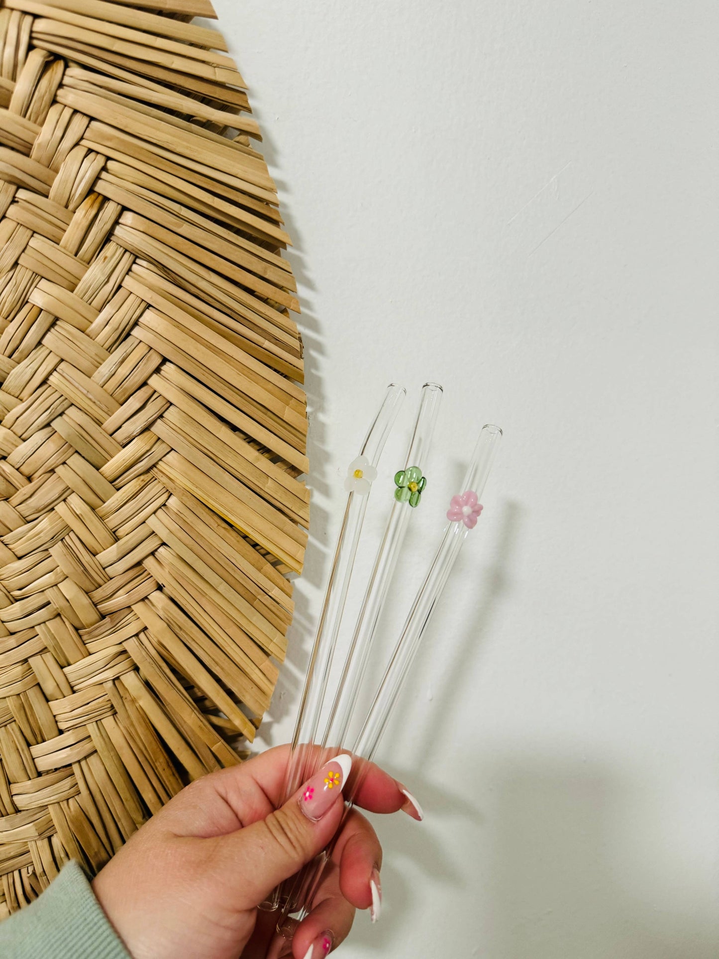 Flower Glass Straws | Reusable Glass Straws