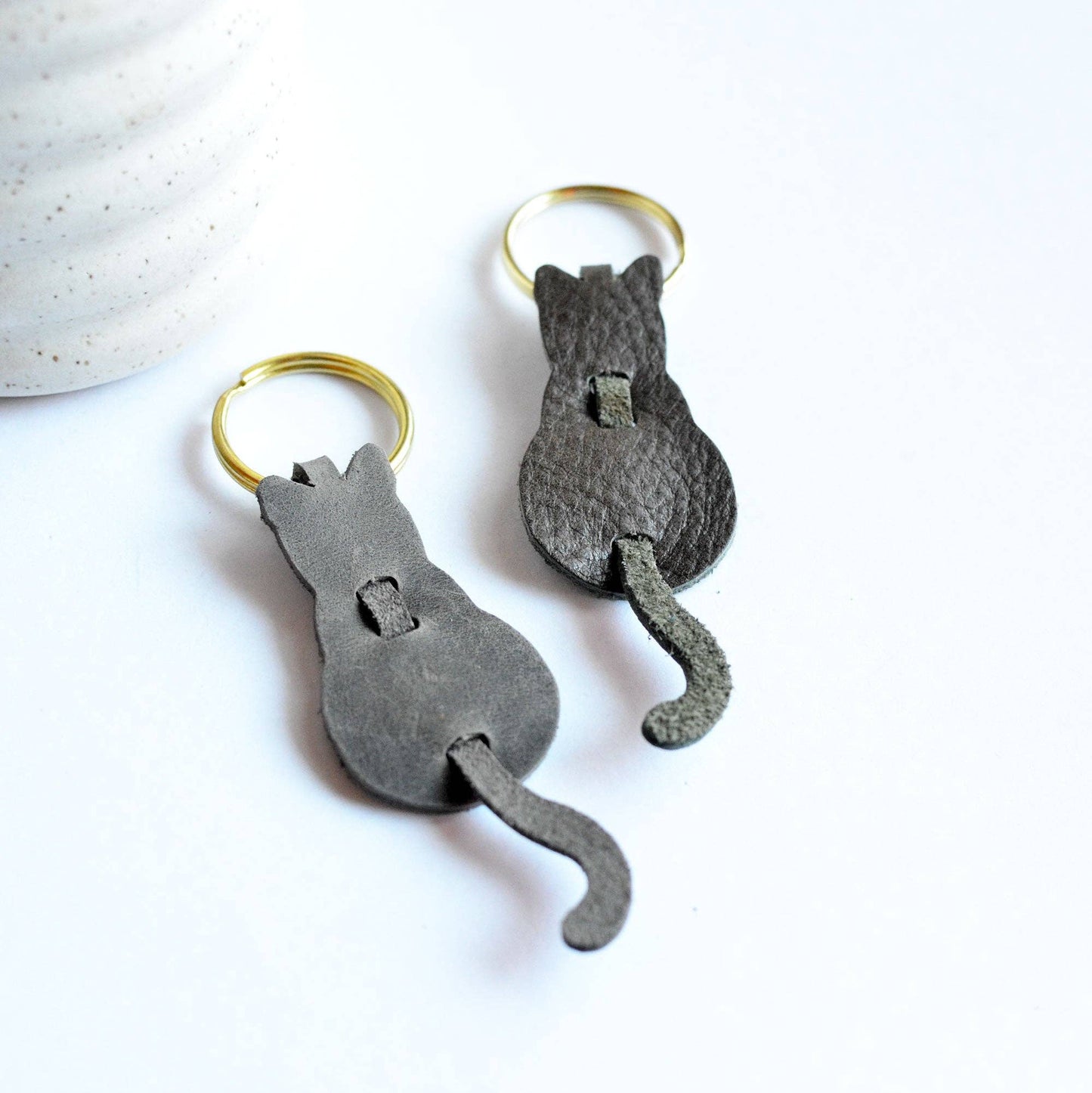 Cat Leather Key Ring