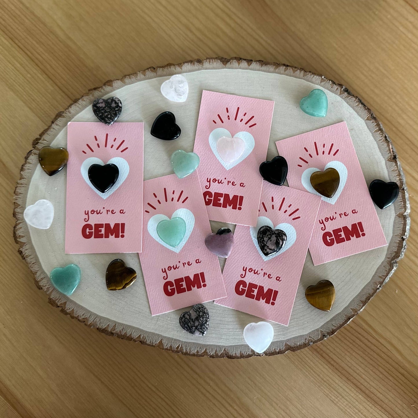 "You're a Gem!" HEART Mini Crystal Greeting Card- Crystals & Stones