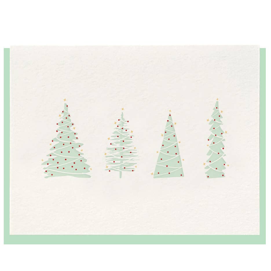 Trees - Letterpress Christmas Greeting Card