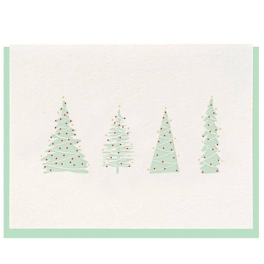 Trees - Letterpress Christmas Greeting Card