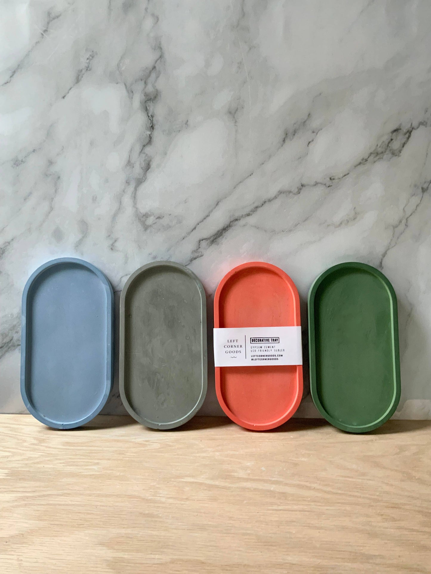 Gypsum Cement Oval Tray | candle tray | trinket tray modern