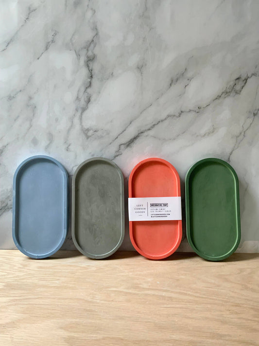 Gypsum Cement Oval Tray | candle tray | trinket tray modern