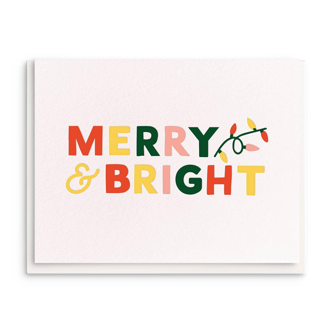 Merry & Bright, Letterpress Christmas Card