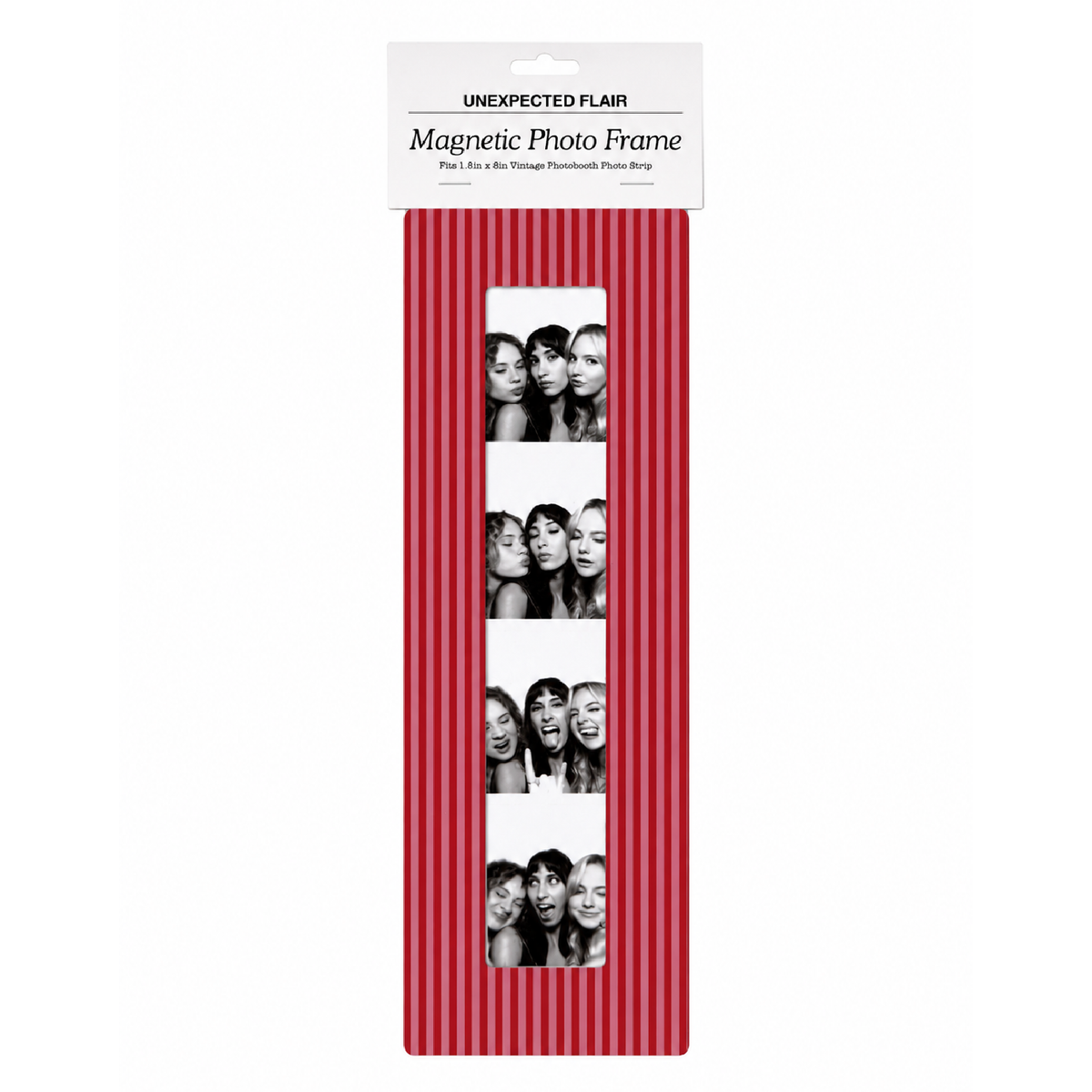 Magnetic Vintage Photobooth Frame - Pink & Orange Stripe