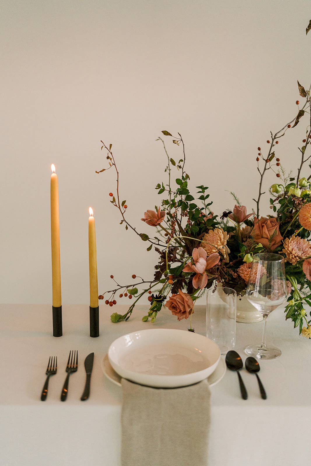 Natural Gold | Dipped Beeswax Taper Candles | All Natural