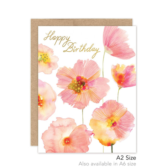 Windswept Blossoms Birthday - Luxe A2 Card
