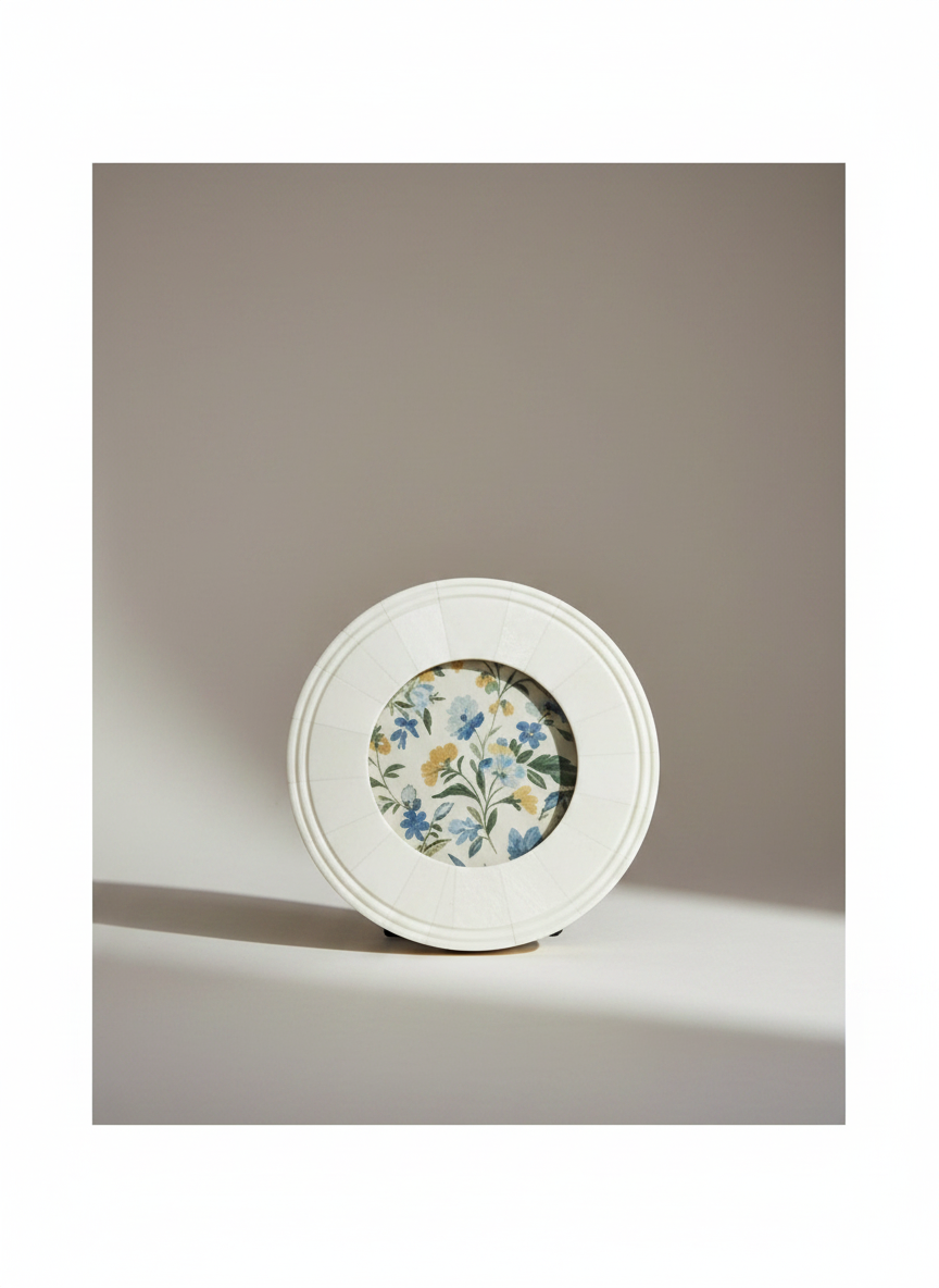 Round Photo Frame Bone