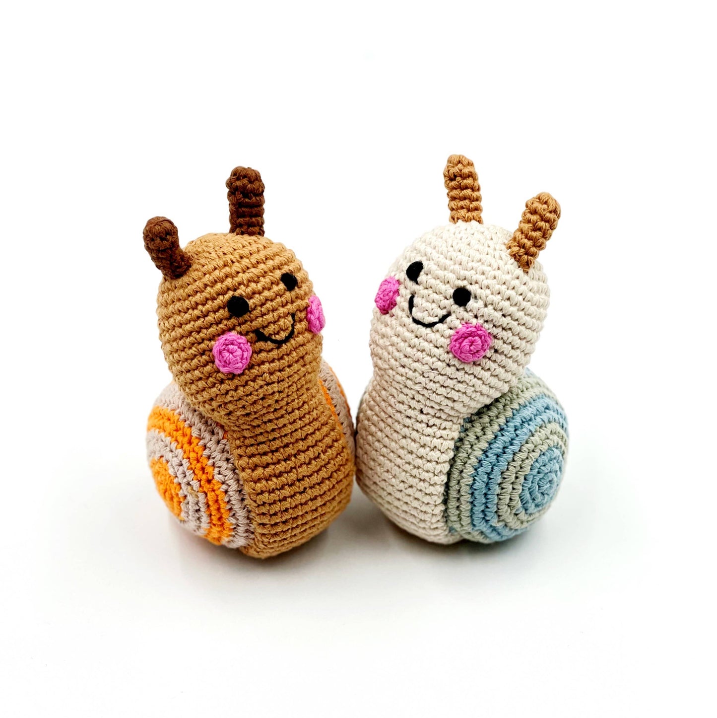 Baby Snail Rattle – Handmade Organic Cotton, Fair Trade Toy