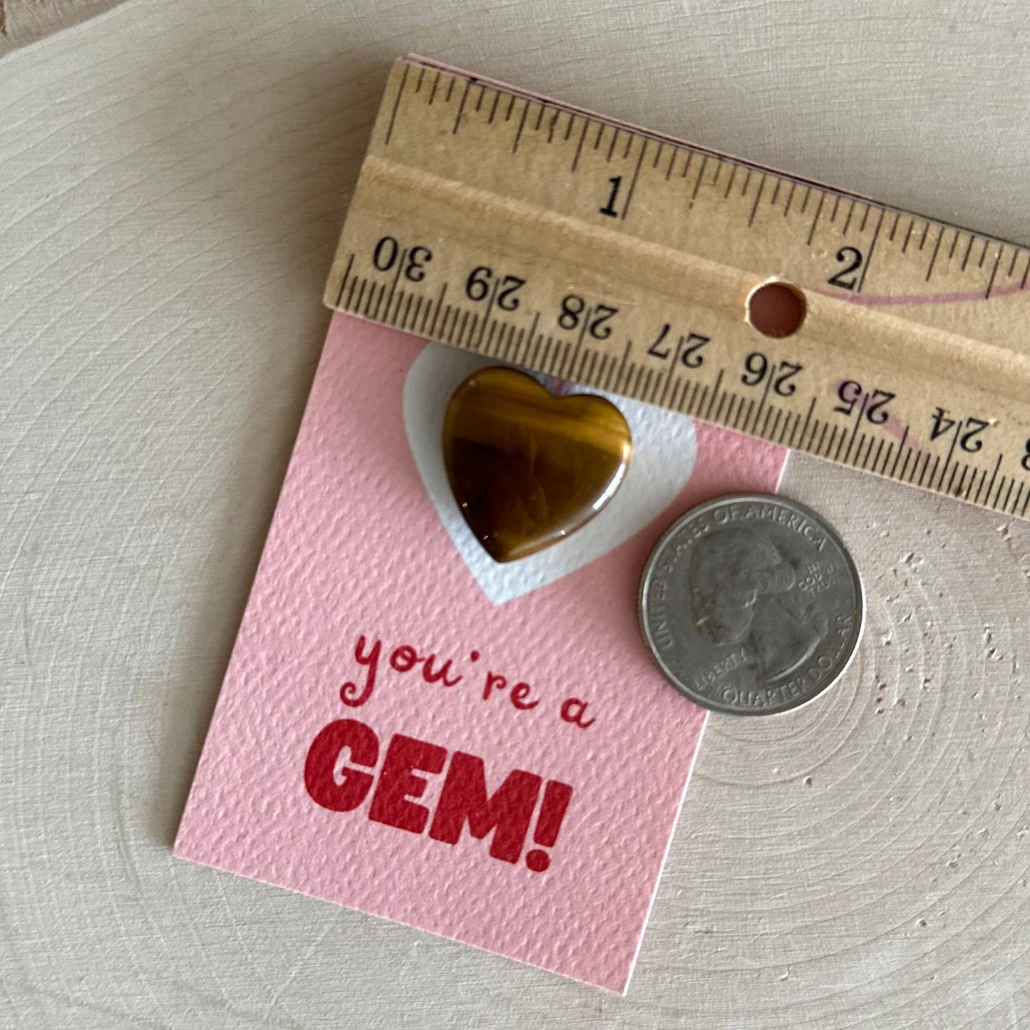 "You're a Gem!" HEART Mini Crystal Greeting Card- Crystals & Stones