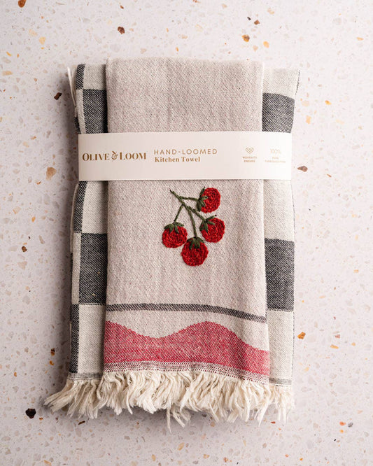 Tomato - Hand Stitched Kitchen Towel