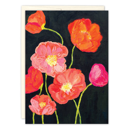 Orange Poppies Lovely Birthday Card