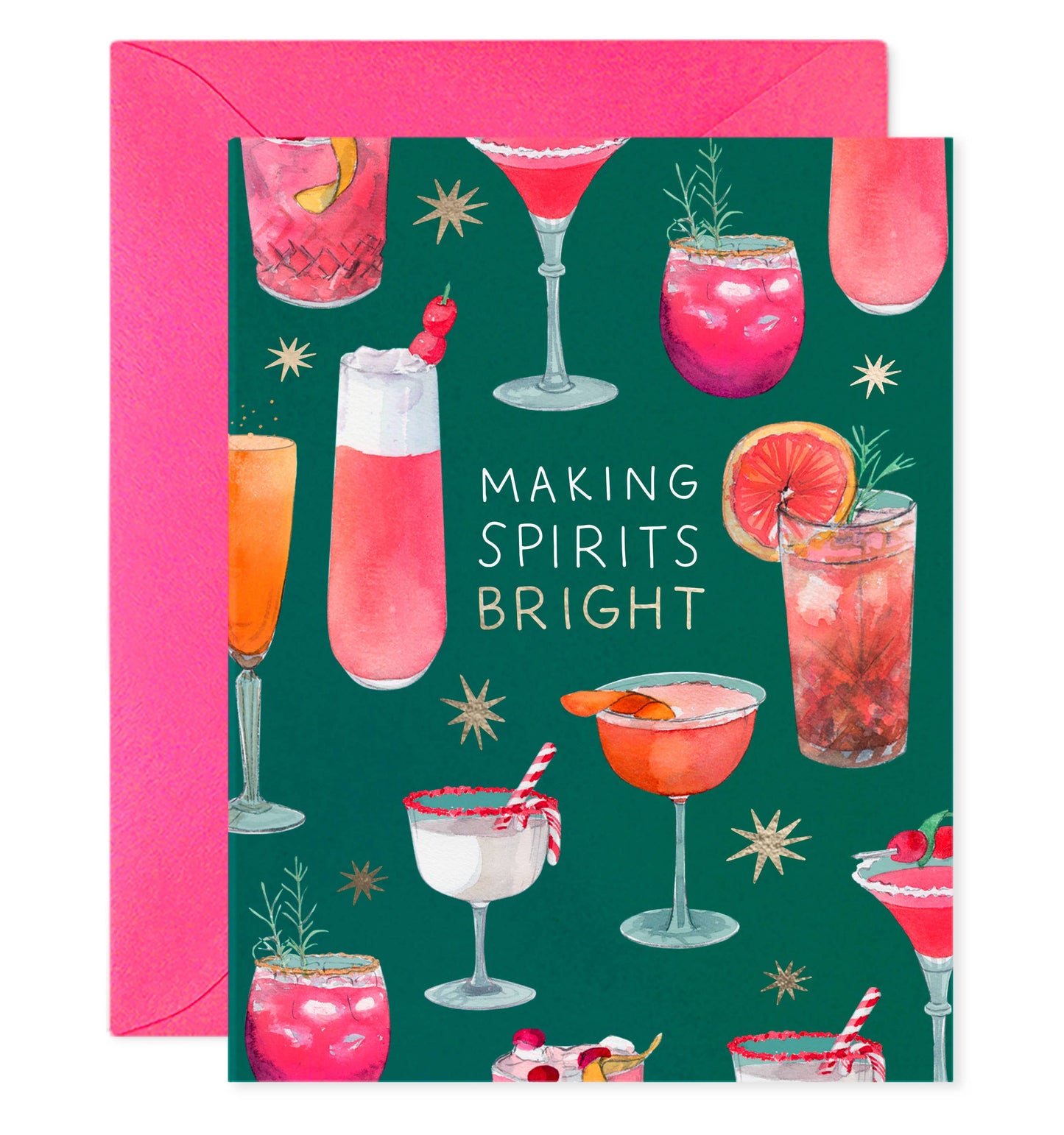 Making Spirits Bright Holiday Cocktail Greeting Card