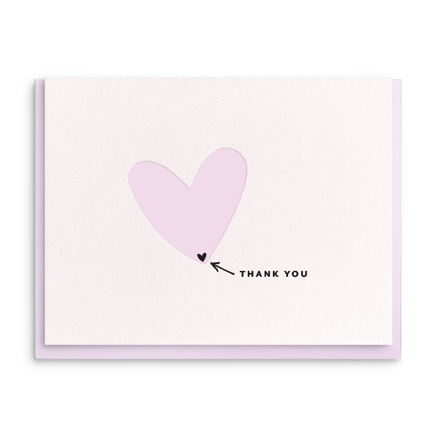Bottom of Heart - Letterpress Thank You Greeting Card