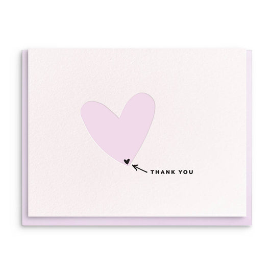 Bottom of Heart - Letterpress Thank You Greeting Card