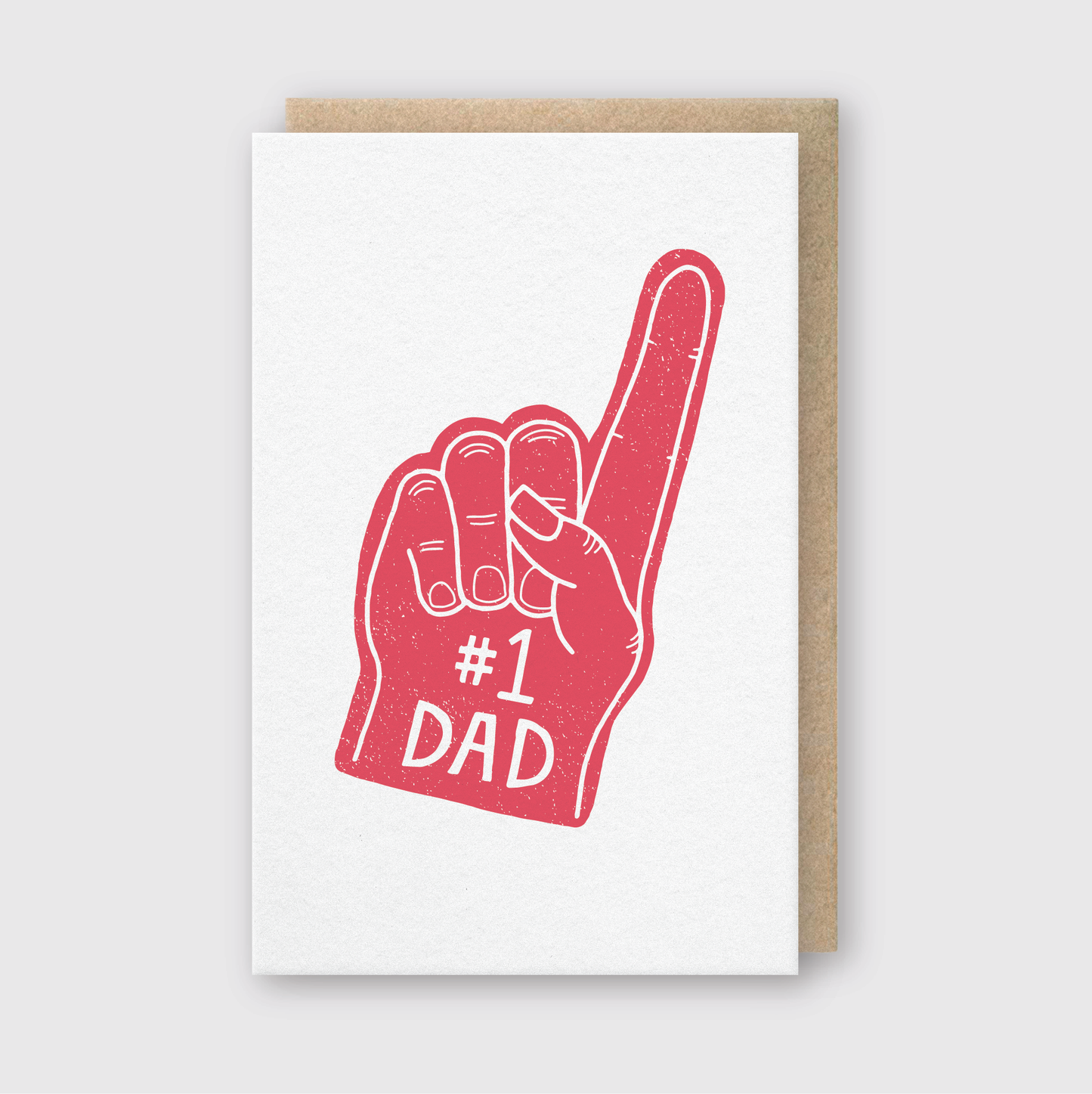 Letterpress Dad Greeting Card – #1 Dad Foam Finger