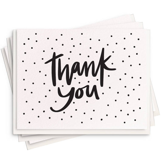 Thank You Dots - Set Of 6 Letterpress Thank You Cards