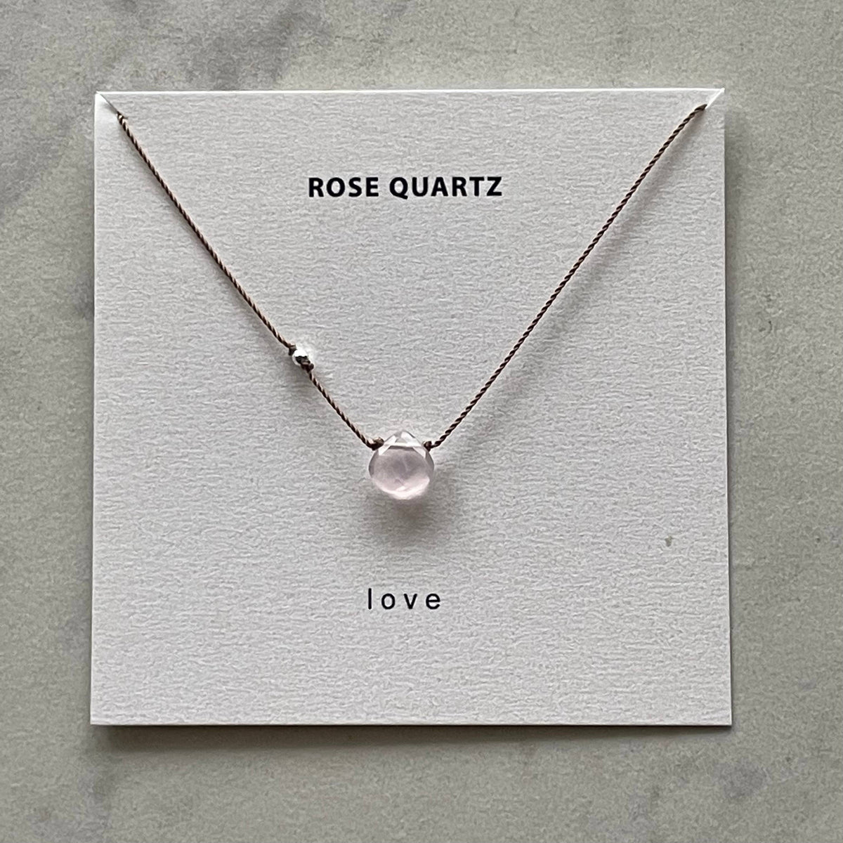 Rose Quartz Love Necklace, Gemstone Intention Necklace