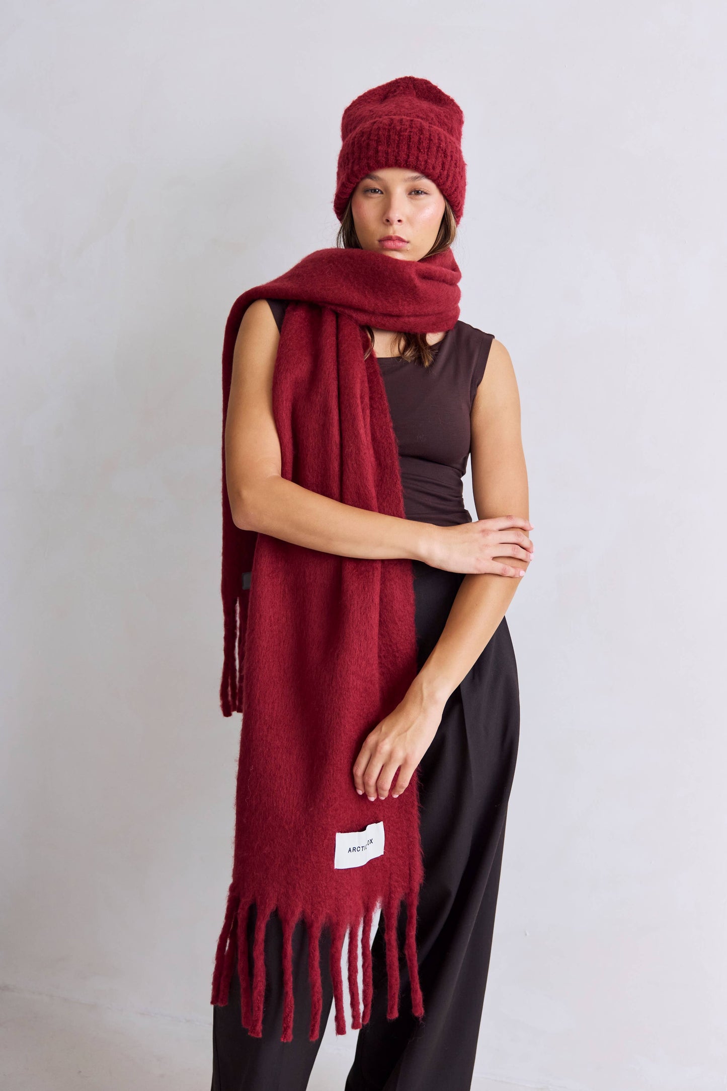 The Reykjavik Beanie Hat - Burgundy - FW25