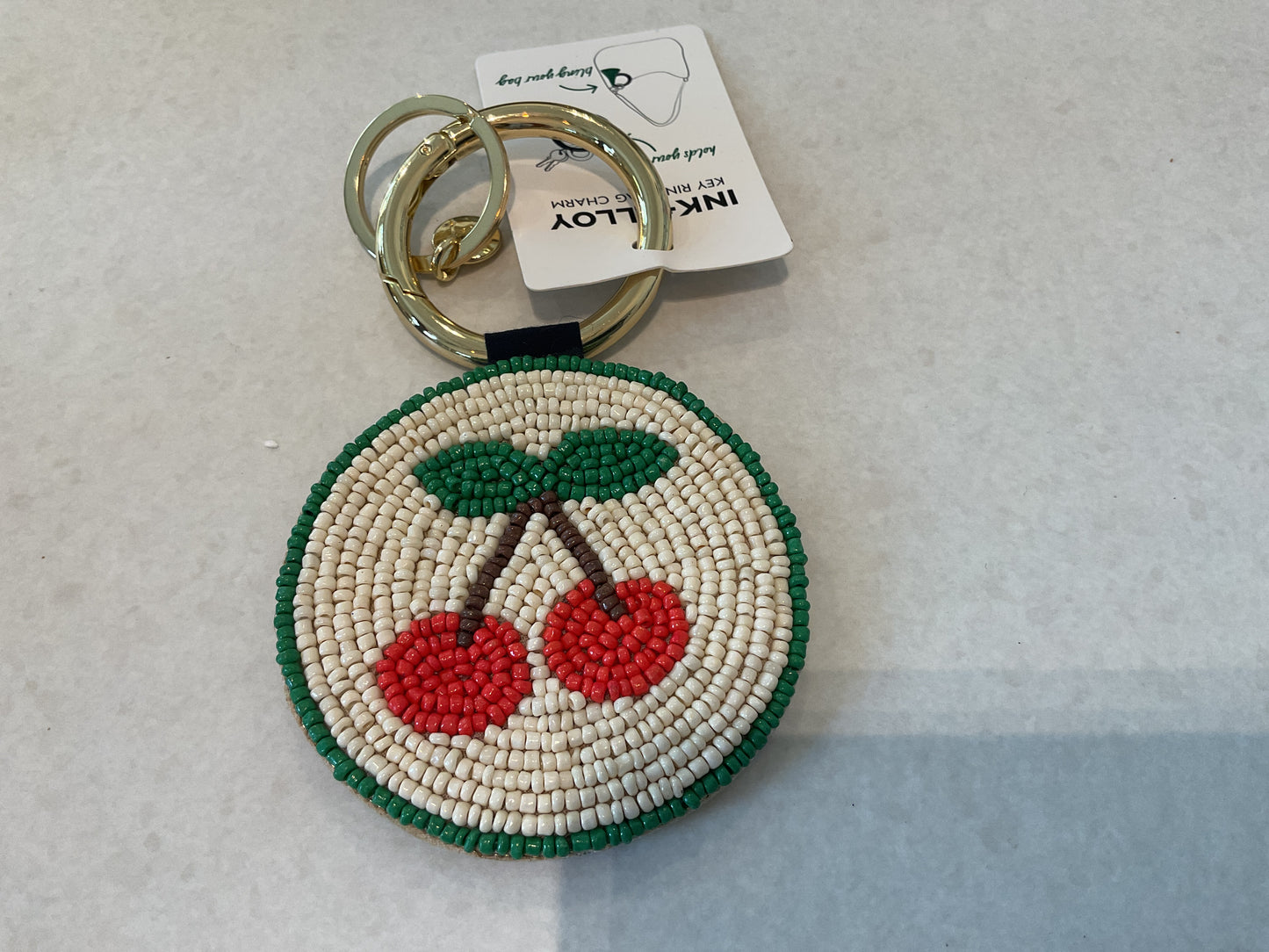 Cherry Beaded Bag Charm